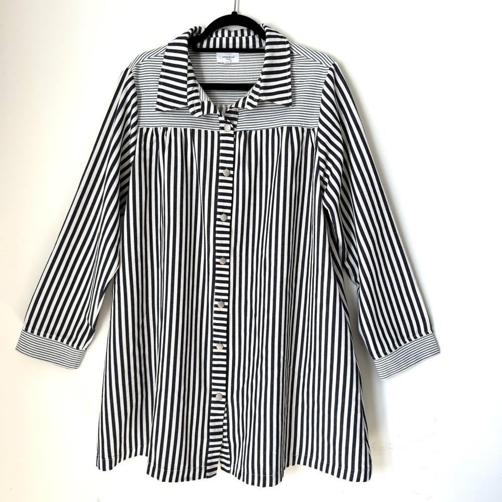 Anniewear Striped Denim Shirt Dress